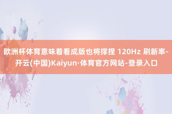 欧洲杯体育意味着看成版也将撑捏 120Hz 刷新率-开云(中国)Kaiyun·体育官方网站-登录入口